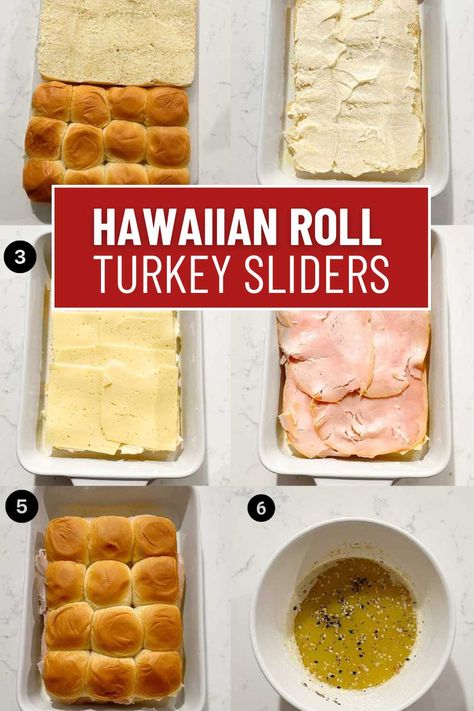 Baked turkey sliders on Hawaiian sweet rolls are the perfect mix of sweet and savory flavors. The warm turkey and melty gooey cheese with baked in a melted butter sauce gives a great depth of flavor and a little crunch with the poppy seed in the everything seasoning. Turkey Sandwich Hawaiian Rolls, Turkey O Toole Sandwich, Easy Turkey And Cheese Sliders, Turkey Ranch Sliders, Baked Turkey Sliders Hawaiian Rolls, Ham Turkey And Cheese Sliders On Hawaiian Rolls, Turkey And Cheese Hawaiian Rolls Sliders, Turkey And Cheese Hawaiian Rolls, Cajun Turkey Sliders