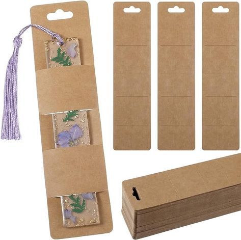 Amazon.com: 100 Pieces Resin Bookmark Holder Kraft Bookmark Sleeves 7 x 1.8 inches DIY Blank Bookmark Covers Display Cards for Bookmark Wrapping Birthday Gift Supplies Small Business : Office Products Bookmark Display Ideas, Bookmark Packaging Ideas, Bookmark Holder, Small Business Office, Diy Bookmarks, Book Markers, Birthday Supplies, Bookmarks Handmade, Display Cards