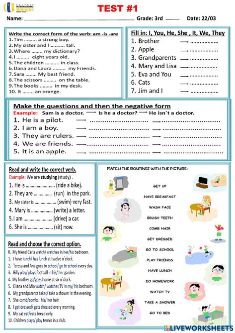 Worksheet Grade 3 English, English Test For Grade 2, English For Grade 3 Worksheets, English Test For Kids, 3 Grade Worksheets, English Worksheet Grade 3, English Test For Beginners, Grade 3 English Worksheets, Tests For Kids