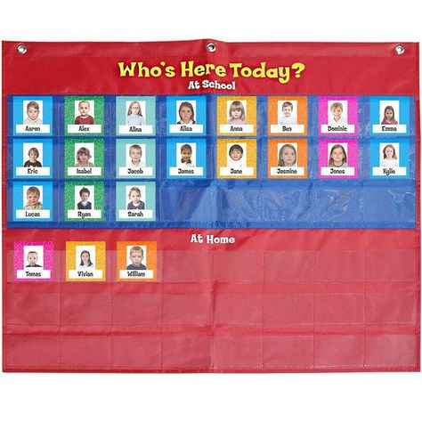 Attendance Pocket Chart with 72 Cards,Pocket Chart for Classroom Classroom Attendance Chart, Classroom Attendance, Attendance Chart, Cards Teacher, Classroom Kindergarten, Classroom Goals, Teacher Accessories, Preschool Classroom Decor, Kindergarten Class