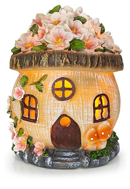 VP Home Gnome Fairy House Solar Garden Light Solar Fairy House, Solar House Lights, Gnome Home, Solar Power House, Fairy Home, Led Garden Lights, House Backyard, Gnome House, Fairy Garden Houses