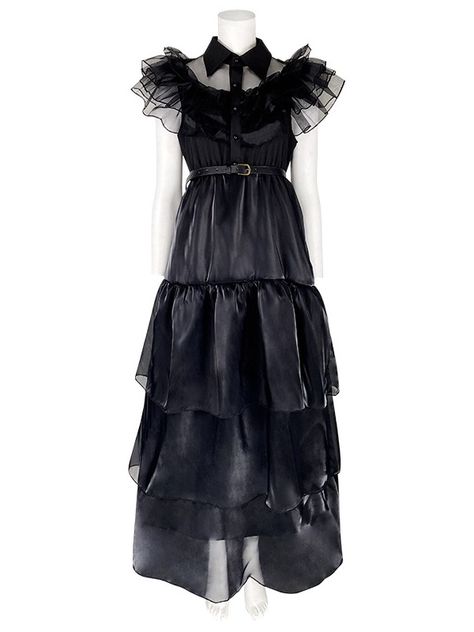 Wednesday Addams Cosplay, Black Gothic Dress, Wednesday Addams Dress, Addams Dress, Wednesday Addams Costume, Scene Dress, Wednesday Dress, Mesh Party Dress, Beautiful Black Dresses