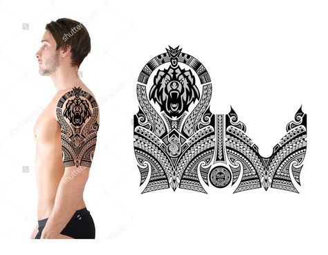 Half Sleeve Tattoo Design, Candy Skull Tattoo, Geometric Tattoo Sleeve Designs, Viking Tattoo Sleeve, Polynesian Tattoo Designs, Maori Tattoo Designs, Samoan Tattoo, Lion Tattoo Design, Geometry Tattoo