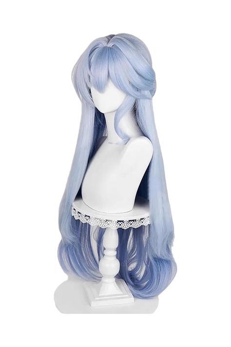 for HSR Robin Cosplay Wig Star Rail Long Blue Roleplay Costume Wigs Synthetic Hair Outfits For Blue Hair, Cute Dyed Hair, Hair Styles Wig, Cool Wigs, Blue Hair Character, Blue Hair Wig, Hsr Robin, Fantasy Wig, Styled Wigs