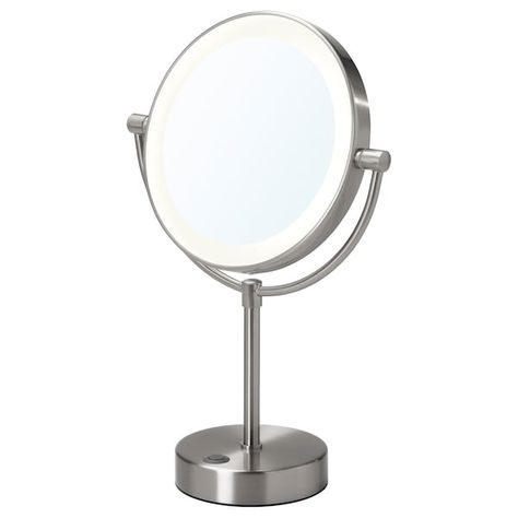 KAITUM Mirror with built-in light, battery operated - IKEA Brimnes Dressing Table, Mirror With Built In Lights, Ikea Lighting, Small Dressing Table, Makeup Stand, Plastic Foil, Free Mirror, Plastic Edging, Magnifying Mirror