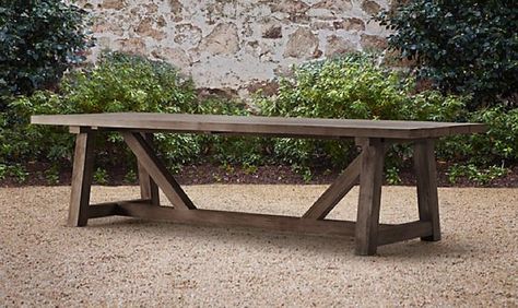 10 Easy Pieces: Simple Wooden Outdoor Dining Tables : Remodelista Wooden Outdoor Table, Backyard Table, Diy Planters Outdoor, Wooden Garden Table, Wooden Outdoor Furniture, Outdoor Dining Tables, Teak Outdoor, Wooden Dining Tables, Farm Table