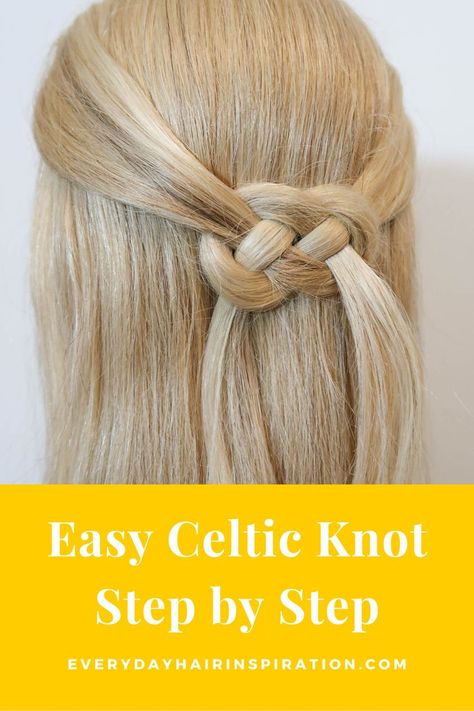 How to celtic knot Scottish Hair, Celtic Knot Tutorial, Hair Knot Tutorial, Knot Hairstyle, Celtic Knot Hair, Celtic Braid, Celtic Hair, Medieval Hairstyles, Medium Hair Styles For Women