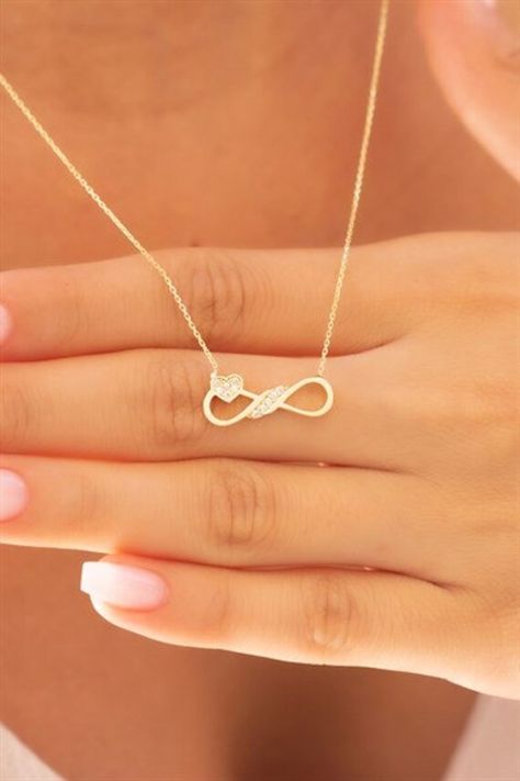 Gold Symbol, Gold Earrings Models, Gold Armband, Infinity Heart, Gold Fashion Necklace, Dainty Gold Necklace, Jewellery Gold, Infinity Necklace, 14k Gold Necklace