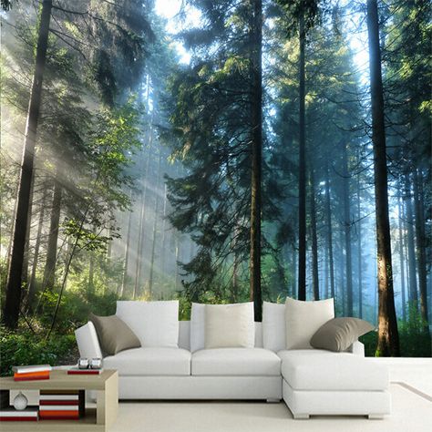 3d Wallpaper For Walls, Forest Mural, Forest Wall Mural, 3d Wall Murals, Bedroom Murals, Photo Mural, Hiasan Bilik, Forest Wall, Bilik Tidur