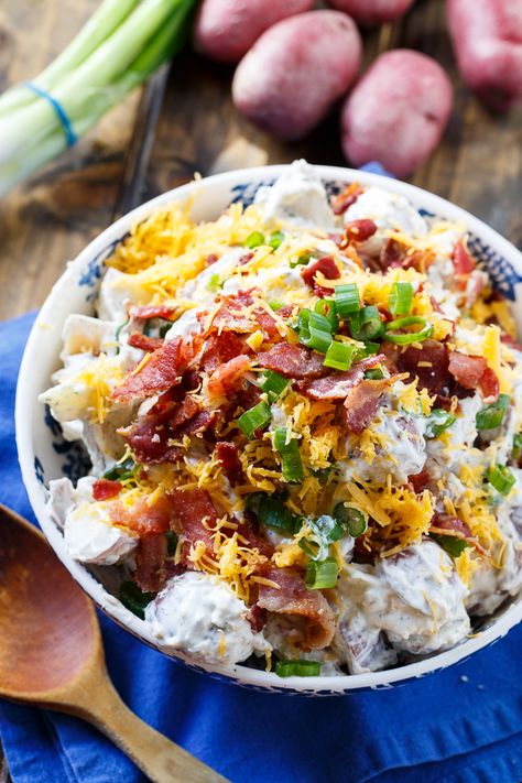 Loaded Ranch Potato Salad with Bacon Potato Salad With Ranch Dressing, Potato Salad With Ranch, Food Dressing, Salad With Ranch Dressing, Salad With Ranch, Loaded Potato Salad, Ranch Potato Salad, Loaded Baked Potato Salad, Potato Salad Mustard