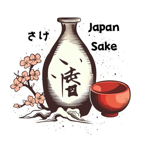 Sake Label Design, Sake Aesthetic, Sake Illustration, Emoji Japanese, Buildings Reference, Photo Japon, Chinese Paper, Alcoholic Drink, Japanese Sake