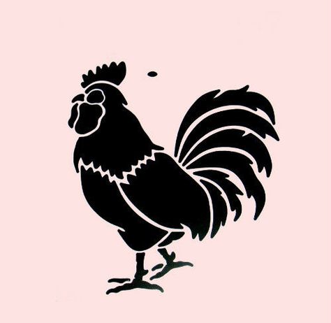 ROOSTER STENCIL Chicken Stencil, Farm Template, Chicken Outline, Rooster Stencil, French Stencil, Chicken Images, Rooster Painting, Chicken Crafts, Stencils Printables