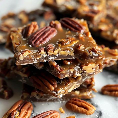 Pecan Pie Bark Pecan Pie Bark With Saltines, Pecan Bark Recipe, Pecan Pie Bark Recipe, Pecan Bark, Pecan Pie Bark, Hamburger Potato Casserole, At Home Recipes, Shell Pasta Recipes, Cooking At Home