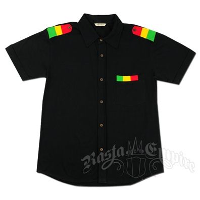 Rasta Tabs Button Down Black Shirt - Men's Reggae Outfit, Rasta Shirt, Rasta Party, Rasta Clothes, Reggae Bob Marley, Reggae Style, Dope Swag, Rasta Colors, Vintage Clothing Men