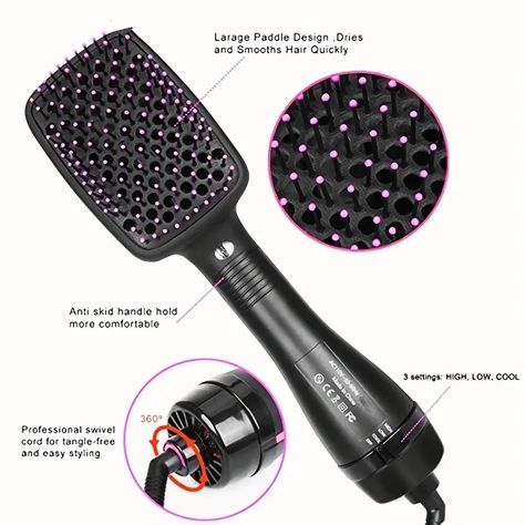 Creative Hot Air Comb One step Hair Dryer Shaper 1 Hair - Temu Travel Blow Dryer, One Step Hair Dryer, Hair Dryer Styler, Blow Dryer With Comb, Hair Blower, Hair Dryer Comb, Professional Hair Straightener, Hair Diffuser, Straightening Comb