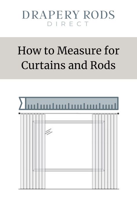 Have you ever had trouble figuring out what the perfect size curtains or rod would be for your windows? Check out this handy guide! Curtain Rod Size Guide, Measure For Curtains, Measuring Curtains, Curtain Length, Drapery Rods, Drapery Panels, Drapery Hardware, Window Frames, How To Measure