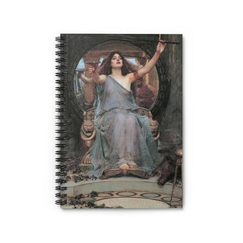 Waterhouse Circe offering the Cup to Odysseus | Etsy #art #artblogger #artsy #artistic #art_spotlight #artoftheday #proartists #arts_gallery #art_empire #artofdrawingg #artistic_share #contemporaryart #artistic_nation  #famouspainters #dailyarts #abstract #abstractart #worldofartists #artistshouts  #painterslife  #Caravaggio  #artcollector #vincent_van_gogh #johannesvermeer #Kandinsky #oilpaintings #artmagazine Soft Cover Journal, John William Waterhouse, Johannes Vermeer, The Cup, Caravaggio, Journal Design, Magical Places, Magazine Art, Lined Paper