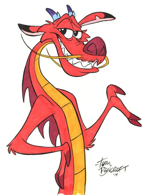 MUSHU IN COLOR by tombancroft on DeviantArt Mushu Drawing, Mulan Mushu, Disney Sleeve, Disney Character Drawings, Random Drawings, Disney Drawings Sketches, Disney Paintings, Cute Disney Drawings, Images Disney