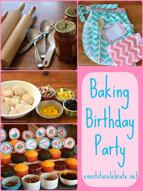 Baking Birthday Party Ideas - events to CELEBRATE! Kids Baking Party, Baking Birthday Party, Kids Cooking Party, Baking Birthday Parties, Chef Party, Birthday Baking, Cupcake Wars, Baking Party, Baking With Kids