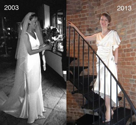 Dresses For Anniversary, Wedding Dress Makeover, Upcycled Wedding Dress, Beachy Wedding Dress, Thrifted Wedding, Dress Makeover, Refashion Dress, Upcycled Wedding, Blue Frock