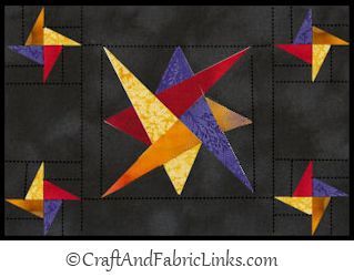 Laced Star Quilt Block Pattern - Star Placemat Pattern Pre Quilted Fabric, Quilted Placemats, Quilt Block Patterns Free, Place Mats Quilted, Placemats Patterns, Star Quilt Blocks, Star Blocks, Star Quilt Patterns, Quilt Block Pattern