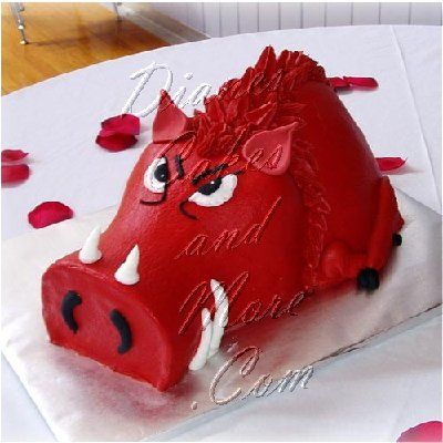 Razorback Cake, Arkansas Razorback, Pig Cake, Arkansas Wedding, Unique Cakes, Novelty Cakes, Arkansas Razorbacks, Grooms Cake, 6th Birthday Parties