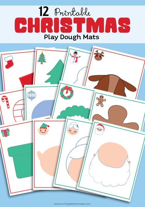 Things To Laminate Free Printable, Play Doh Christmas Gift Free Printable, Christmas Playdoh, Preschool Sensory Play, Christmas Play Dough, Playdoh Mats, Preschool Sensory, Preschool Christmas Activities, Play Dough Mats