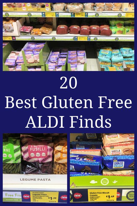 Gluten Free Aldi Products – 20 top finds and the best gluten-free foods at budget friendly Aldi supermarkets – with a video tour of my local store. Gluten Free Aldi, Aldi Gluten Free, Gluten Free Shopping List, Gluten Free Fast Food, Gluten Free List, Gluten Free Grocery List, Gluten Free Food List, Gluten Free Items, Gluten Free Shopping