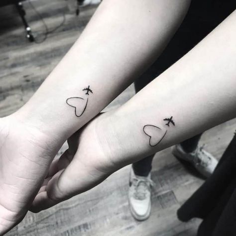 Top 101 Best Friendship Tattoo Ideas - [2021 Inspiration] Twin Tattoo For Best Friends, Small Frienship Tattoo, Matching Tattoos Guy And Girl Friendship, Distant Friendship Tattoos, Bbf Tattoos Friends Small, Tiny Friendship Tattoos For 3, Bestfriend Tattoo Girl, Bbf Tattoos, Long Distance Friendship Tattoos