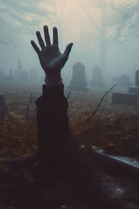 Embrace the spirit of Halloween with this hauntingly aesthetic Halloween wall art capturing the eerie atmosphere of a cemetery on Halloween. This Halloween art canvas print showcases a spooky hand reaching up out of a grave in a cemetery. The intricate aesthetic details and vivid colors create a mesmerizing and atmospheric Halloween art print that will add a touch of mystery to your indoor decor. It’s sure to become one of your favorite Halloween decorations! And it makes great Halloween gifts! Hand Rising From Grave, Resurrection Aesthetic, Hand Coming Out Of Grave, Grave Aesthetic, Daniel Core, Haunted Aesthetic, Haunting Aesthetic, Spooky Photography, Grave Halloween