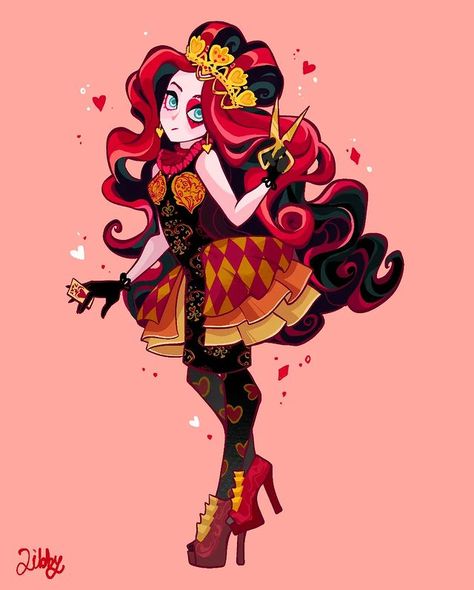 Libby (@libbly_libby) • Instagram photos and videos Ever After High Rebels, Lizzie Hearts, Moster High, Pop Art Illustration, Monster High Art, High Art, Ever After High, Digital Art Girl, Cartoon Shows