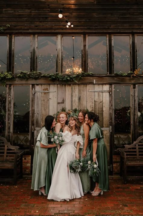 Green Bridesmaids Dresses, Olive Green Bridesmaid Dresses, Fall Bridesmaid Dresses, Green Bridesmaid, Green Bridesmaid Dresses, Wedding News, Bridesmaids Dress, Tuscany Wedding, Wedding In The Woods