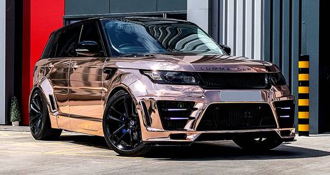 Range Rover SVR Lumma CLR RS in Chrome Rose Gold Pink Range Rover Aesthetic, Rose Gold Range Rover, Pink Range Rover Evoque, Lumma Clr Range Rover, Lumma Clr Rs, Black And Gold Range Rover, Rose Gold Car, Article Ideas, Range Rover Sport Svr