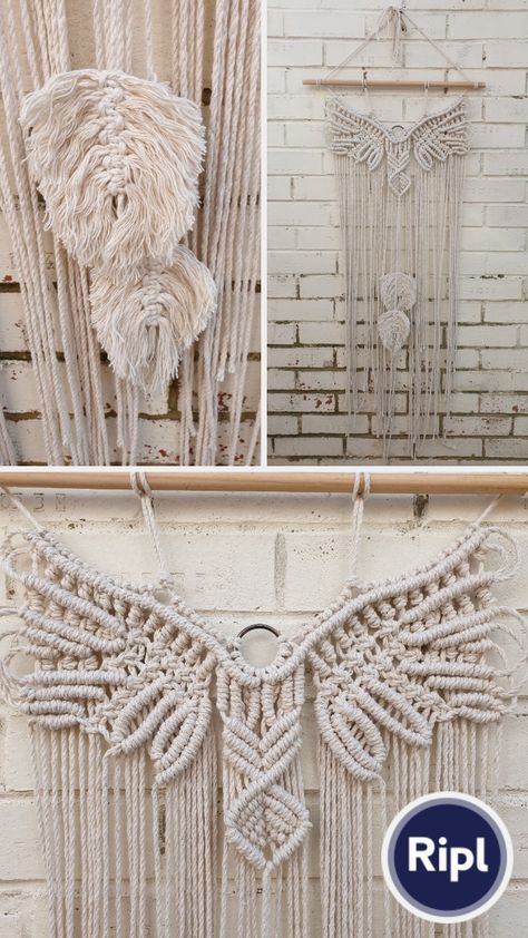 Macrame Eagle Tutorial, Macrame Bird, Macrame Wall Hangings, Macrame Christmas, Macrame Supplies, Bird In Flight, Macrame Wall Hanging Diy, Macrame Wall Hanging Patterns, Eagle Wings