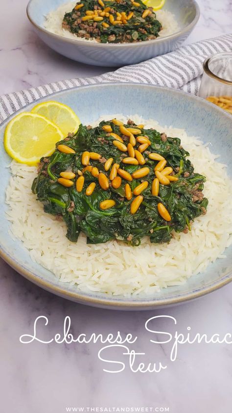 Lebanese Spinach, Spinach Lentil Soup, Spinach Stew, Spinach Fettuccine, Air Fryer Recipes Chicken Breast, Sweet Kitchen, Middle Eastern Dishes, Lamb Stew, Air Fryer Recipes Chicken