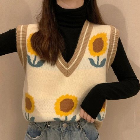 Sweater Vest Outfit Women, Sweater Vest Outfit, Knitted Crop Tank Top, Argyle Sweater Vest, Knitted Vest, Sweater Vest Women, Vest Outfits, Long Sleeve Turtleneck, Vintage Casual