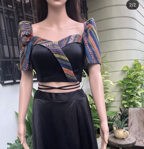 Two Piece Filipiniana, Filipiniana Crop Top, Filipino Dresses, Filipiniana Gown, Modern Filipiniana Gown, Modern Filipiniana, Gown Ideas, Fairy Wallpaper, Doc Martens