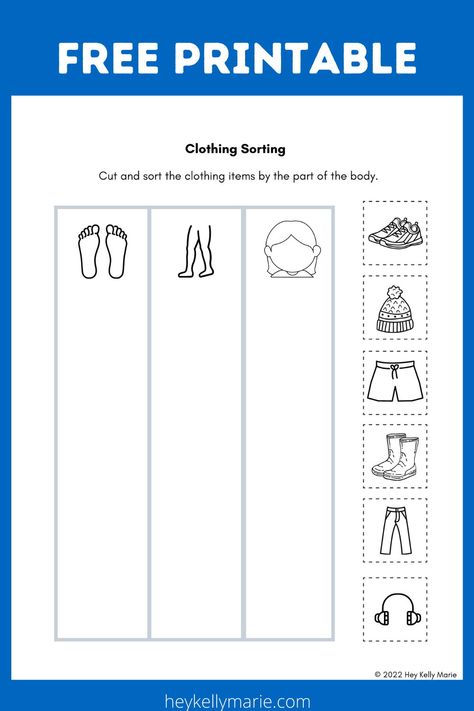 Free, printable practical skills sorting activities. Two sorting activities about life activities, self-care sorting and clothing sorting activities. Great activity for preschool, homeschool, Pre-K, kids. #practicalskills #Montessoriactivities #sortingactivities #preschool #homeschool #preschoolprintables #learningactivities #preschooleducation #practicalskills Preschool Activities Clothes, Clothes Worksheets For Preschool, Clothing Activities For Preschool Free Printables, Clothes Theme Preschool Activities, Clothes Crafts Preschool, Clothes Worksheets For Kids Activities, Clothing Activities For Preschool, Clothes Preschool Activities, Clothing Study Preschool Activities