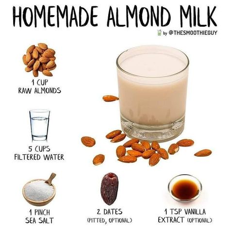 Emma 🇺🇲 | The smoothie diet on Instagram: “How to Make Almond Milk at Home? 🤔🥛⁣ ⁣ Follow these simple steps to make creamy and delicious almond milk that's perfect for smoothies: 👇⁣…” Almond Milk Benefits, Almond Milk At Home, Soaked Almonds, Almond Benefits, Make Almond Milk, Almond Milk Recipes, Homemade Almond Milk, Nut Milk Bag, The Smoothie Diet