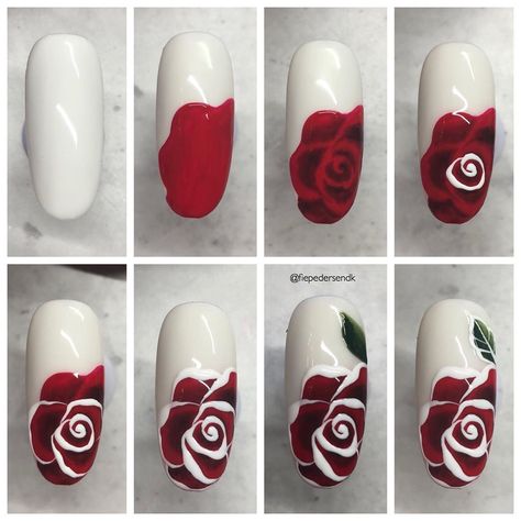 Rose Nail Design, Halloween Nails Diy, Bow Nail Art, Rose Nail Art, Nail Drawing, Floral Nail Designs, Smell The Roses, Nail Art Designs Diy, Pretty Nail Art Designs