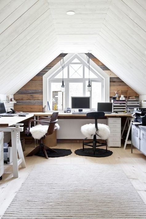 10 Ways to Create a Modern Workspace in Your Attic - Dwell Modern Attic, Attic Design Ideas, Small Attic Room, Attic Room Ideas, Attic Office, Slanted Walls, Attic Renovation Ideas, Attic Bedroom Designs, Small Attic