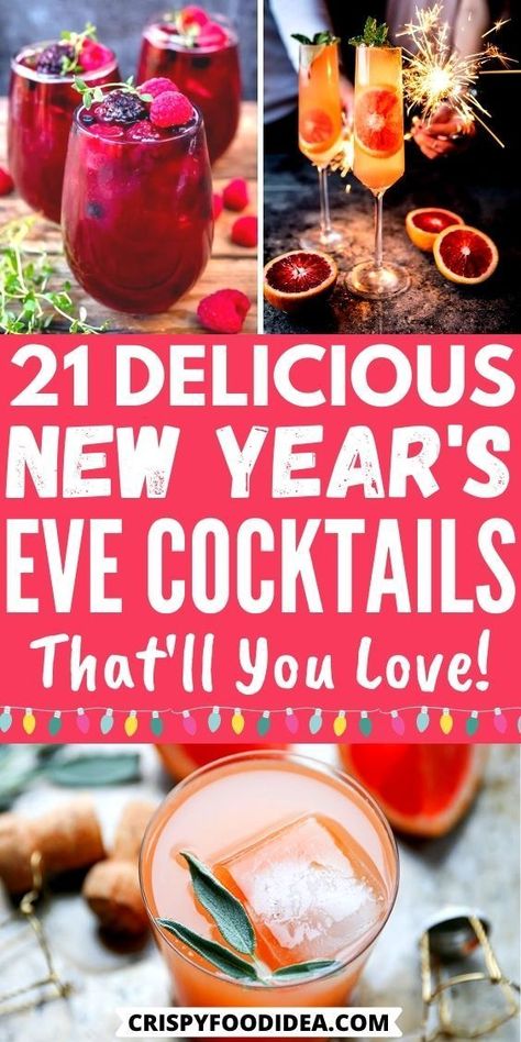 We are about to end December and the new year is nearing the corner. To celebrate and welcome the upcoming New Year, I am sharing some simple and amazing New Years Eve Cocktails that are easy and perfect for this holiday. #newyear #newyearseve #drinks #cocktails #partyfood #appetizers #holidays #treats #crispyfoodidea New Years Eve Cocktails, Nye Drinks, Nye Cocktail, New Years Eve Drinks, New Years Eve Party Ideas Food, New Year's Drinks, New Years Cocktails, New Years Appetizers, New Year's Eve Appetizers