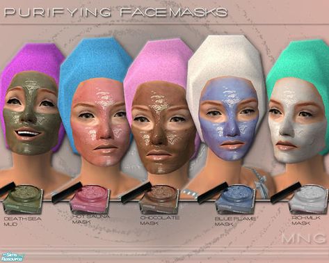 IcedMango's Purifying Face Mask Set Sims 4 Face Mask Mod, Sims 4 Wash Face Mod, Sims 4 Skin Care, Sims 4 Skin, Sims 2 Makeup, Sims 4 Cc Eyes, Alpha Cc, Sims Clothes, Cc Mods