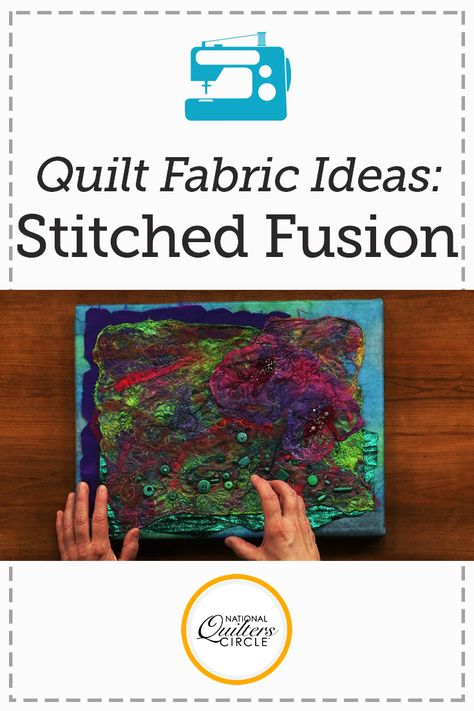 Heather Thomas introduces you to a fun and unique quilting technique known as stitched fusion. Learn how this method fuses together old pieces of different fabrics, fibers, strings, etc. to create a beautiful piece of material to work with! See how to encase your fused design with stitching and find out what tools you need to make your unique, stitched fusion quilting material! Thread Scraps, Quilt Techniques, Choosing Fabric, Textiles Artwork, Sewing Circles, Quilting Videos, Collage Art Projects, Art Quilting, Fusion Art