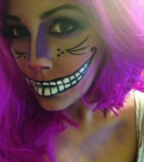 Cat Makeup Easy, Cheshire Cat Makeup, Cheshire Cat Halloween, Cheshire Cat Costume, Halloween Costumes 2014, Halloweenský Makeup, Makeup Easy, Disney Halloween Costumes, Halloween Makeup Tutorial