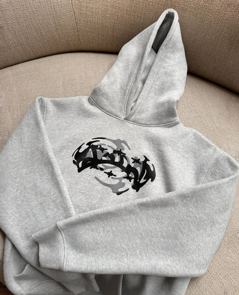 hoodie by @/divinbydivin Gray Hoodies, Summer Tees, Y2k Tops, Embroidery Hoodie, Hoodie Xxl, Top Streetwear, Women Street, Long Sleeves Coats, Embroidery Fashion