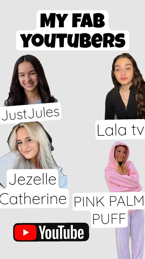 My fab youtubers! JUSTJULES💖 , Lala Tv , Jezelle Catherine & PINK PALM PUFF. Jezelle Catherine, Lala Tv, Very Funny Pictures, Pretty Things, Youtubers, Funny Pictures, Coding, Tv, Funny