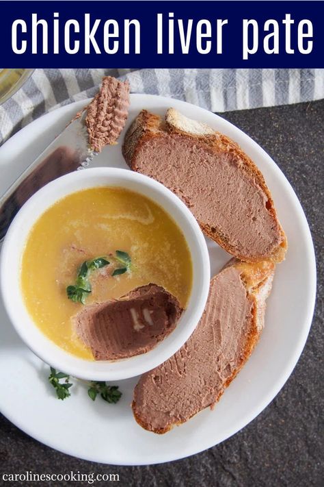 Chicken liver pate is a classic as an appetizer or on charcuterie boards, with a wonderfully smooth and gently rich flavor. It's also really easy to make and is perfect to make ahead for entertaining. #pate Pate Recipe Homemade, Chicken Liver Pate Recipe Easy, Fantasy Recipes, Chicken Liver Pate Recipe, Chicken Pate, Liver Pate Recipe, Organ Meats, Liver Pate, Ramekin Dishes