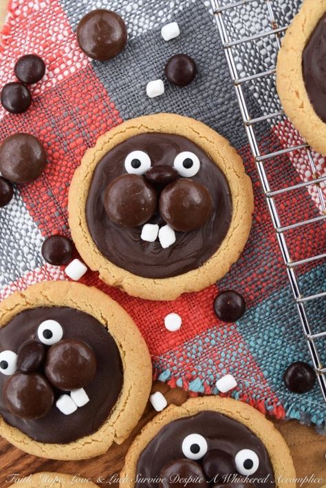 Cookies And Candy, Candy Eyeballs, Chocolate Melting Wafers, Hershey Chocolate, Cookie Icing, Cookie Crumbs, Cookies Decorated, Chocolate Decorations, Groundhog Day