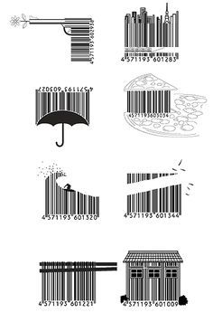 Bar Code Art, Barcode Drawing, Coding Art, Barcode Logo, Barcode Tattoo, Barcode Design, Code Barre, Buch Design, Black And White Illustrations